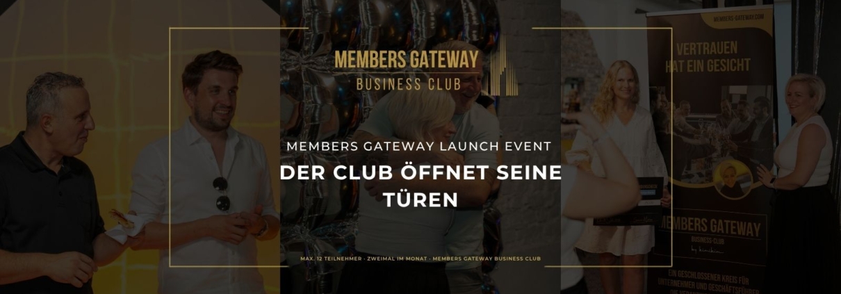 Schwarz-goldenes Beitragsbild „Der Club öffnet seine Türen", Kategorie Aus dem Club, Members Gateway Business Club