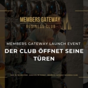 Schwarz-goldenes Beitragsbild „Der Club öffnet seine Türen", Kategorie Aus dem Club, Members Gateway Business Club