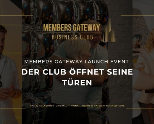 Schwarz-goldenes Beitragsbild „Der Club öffnet seine Türen", Kategorie Aus dem Club, Members Gateway Business Club